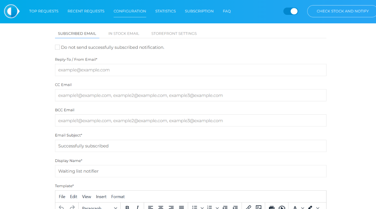 Initial Configuration